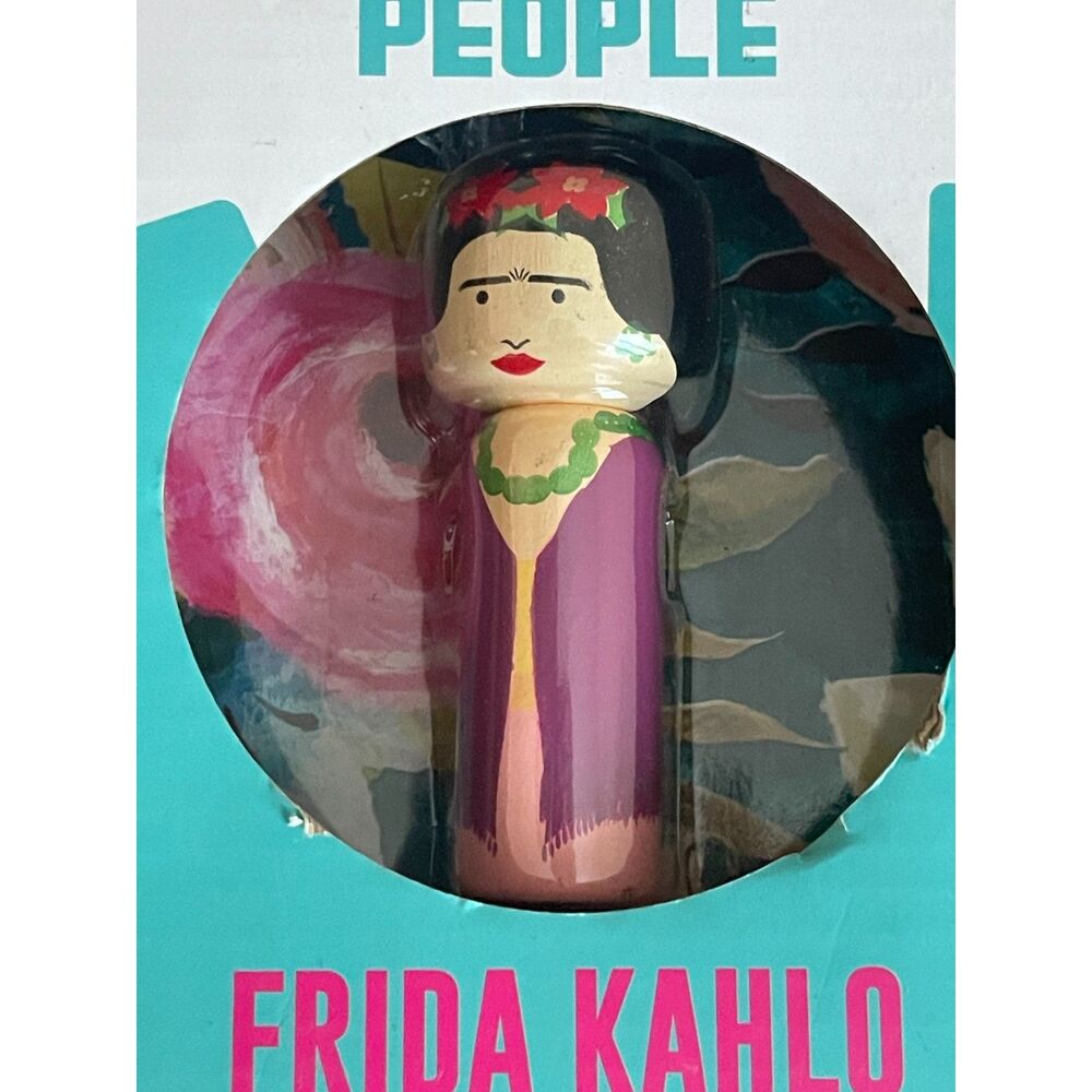 Frida Kahlo Artist Peg People 3” Figurine With Mini Biography Book New Boxed
